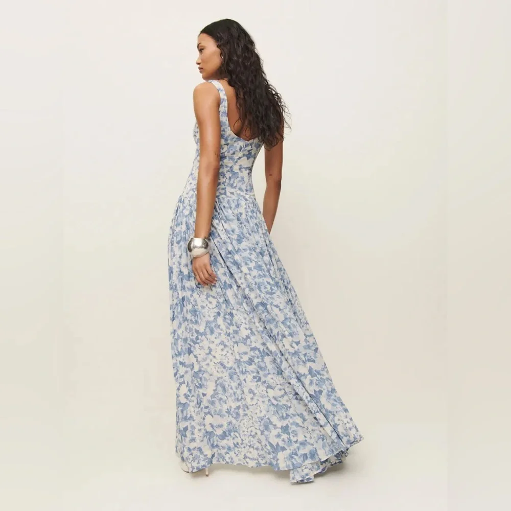Reformation Camella Dress In Larkspur, worn once - Picture 3 of 16